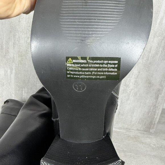 Women's Black knee-High Slouchy Block Heel Side-Zip Boots Shoe Size‎ 11-NEW - Picture 7 of 8